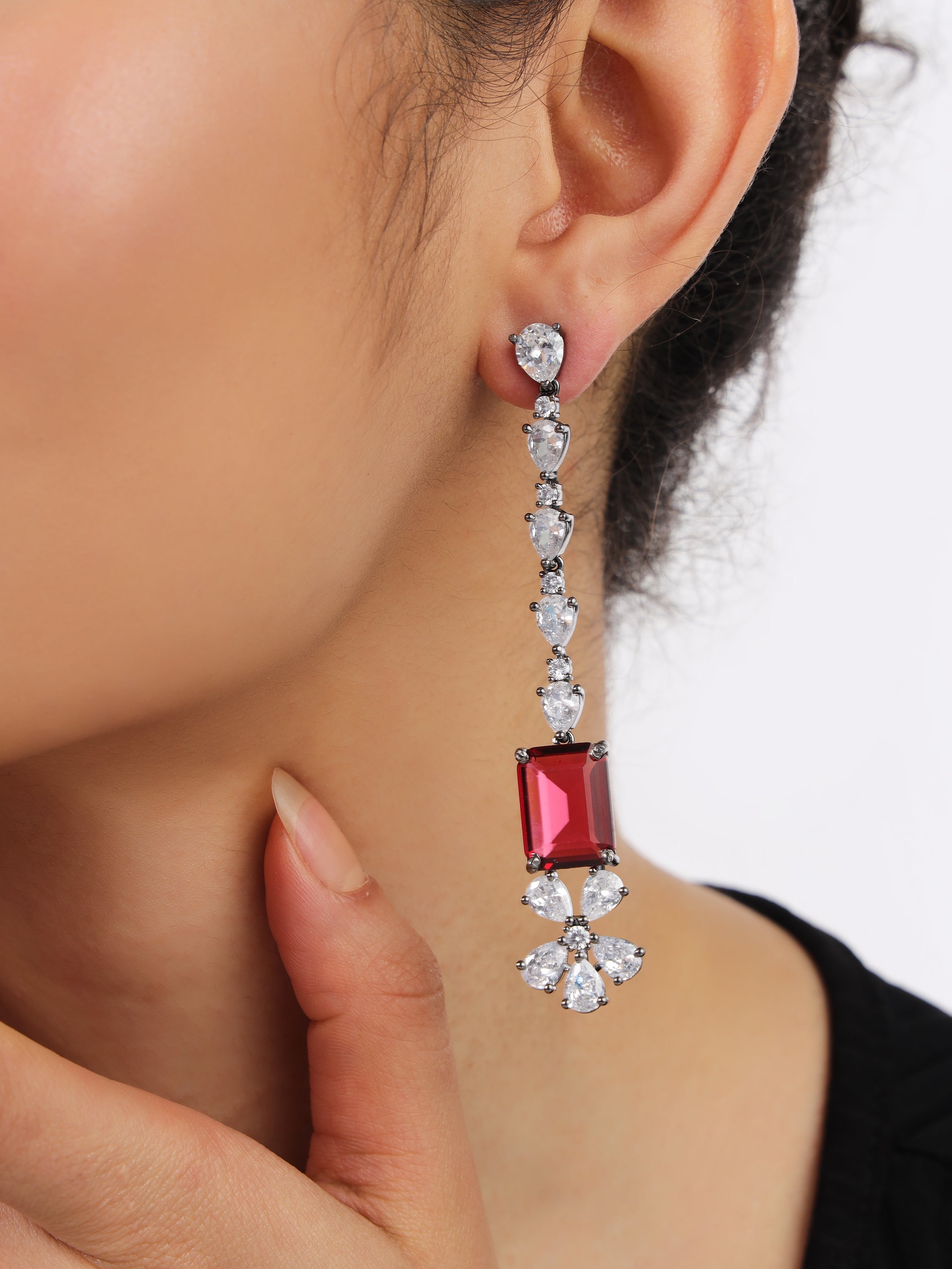 long stud earrings