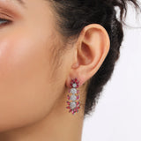 Belle Edge Sparkling Diamond-Cut Necklace with Ruby Accents
