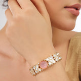 Belle Edge Kundan & Pink Stone Bracelet