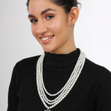 Belle Edge HandCrafted Pearl Oxidised Pendent Set