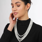 Belle Edge HandCrafted Pearl Oxidised Pendent Set