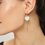 Belle Edge Pearl Flower Hoop Earrings