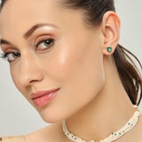 Belle Edge Green HandCrafted Gold Plated Kundan Necklace Set