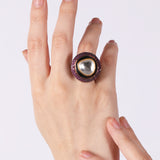Belle Edge Antique Finish Gemstone Ring