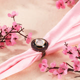 Belle Edge Antique Finish Gemstone Ring