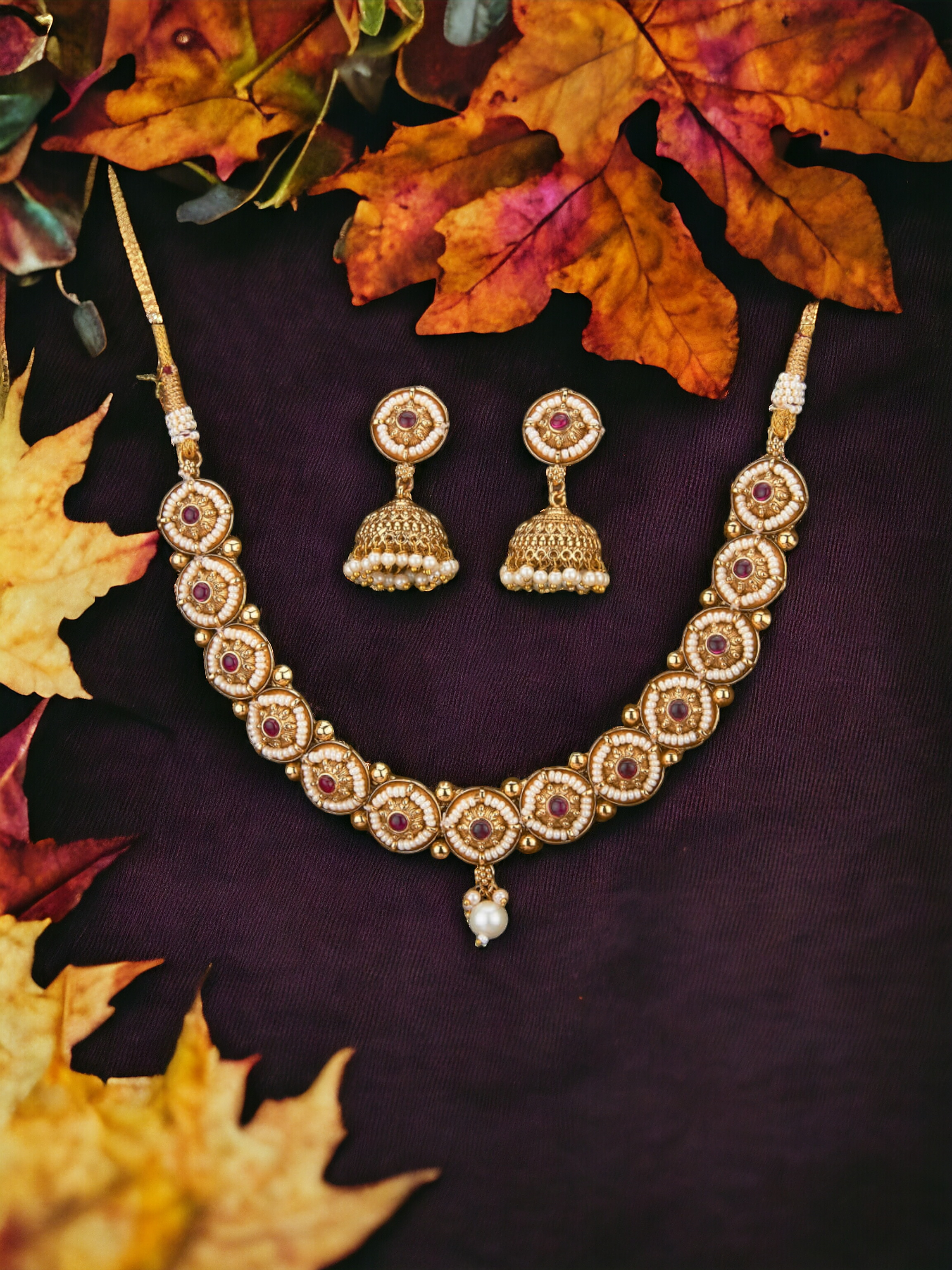 kundan gold chain