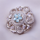 Belle Edge Blue Gem & Diamond Floral Ring