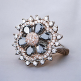 Belle Edge Royal Floral Kundan Statement Ring