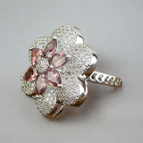 Belle Edge Pink Stone Floral Statement Ring