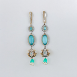 Belle Edge Long Oxidised Earring
