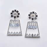 Belle Edge Oxidised Silver Drop Earrings