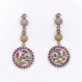 Belle Edge Drop Oxidised Peacock Earring