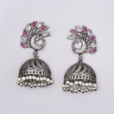 Belle Edge Oxidised Peacock Earring