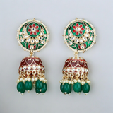 Belle Edge Classic Meenakari Gold Plated Pearl Earring
