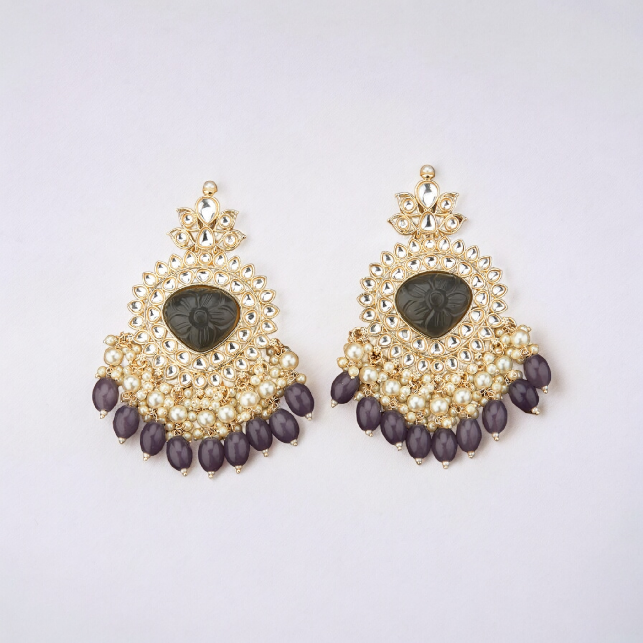 grey pearl earrings