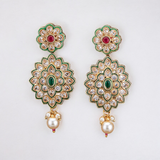 Belle Edge Classic Meenakari Gold Plated Long Earring
