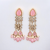Belle Edge Pink Handcrafted Gold Plated Pearl Earring