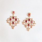 Belle Edge Pink Stone Drop Earrings