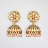Belle Edge Handcrafted Jhumka Earrings with Gold-Tone Finish