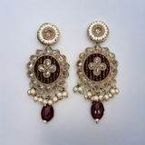 Belle Edge Hand Crafted Gold Plated Stone Earring