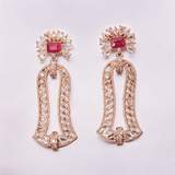 Belle Edge Classic Rose Gold Plated Stone Earring