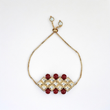 Belle Edge Red Beaded Adjustable Bracelet
