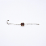 Belle Edge Rhodium Plated Kundan Bracelet