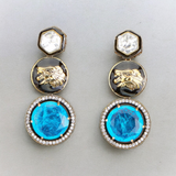 Belle Edge Aqua HandCrafted Kundan Drop Earring