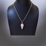 Belle Edge Rose Quartz Arrowhead Pendant
