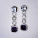Belle Edge Classic Black Rose Plated Cz long Earring