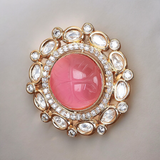 Belle Edge Regal Rose Gold Kundan Ring