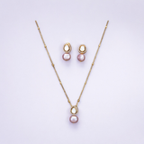 Belle Edge Minimalist Pearl Necklace Set