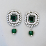 Belle Edge Rhodium Plated Stud Earring