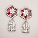 Belle Edge HandCrafted Rhodium Plated Cz Zhumki