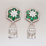 Belle Edge HandCrafted Rhodium Plated Cz Zhumki