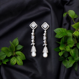 Belle Edge Pearl & Crystal Drop Earrings
