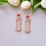 Belle Edge Classic Rose Gold Plated Stone Earring
