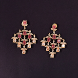 Belle Edge Pink Stone Drop Earrings