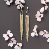 Belle Edge Gold-Tone Chain Drop Earrings
