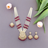 Belle Edge Traditional Kundan Pearl Necklace Set