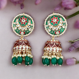 Belle Edge Classic Meenakari Gold Plated Pearl Earring