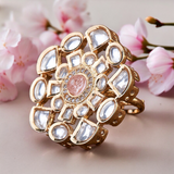 Belle Edge Regal Kundan Floral Statement Ring
