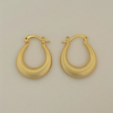 Belle Edge Matte Finish Hoop Earrings