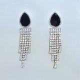 Belle Edge Short Rhodium Plated Earring