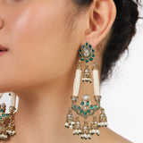 HandCrafted Meenakari Jhumki With Mehndi Plating