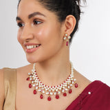 HandCrafted Classic Stone Beads Kundan Necklace Set