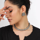 Classic Oxidised Choker Necklace Set