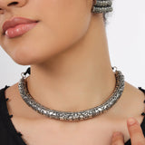 Classic Oxidised Choker Necklace Set