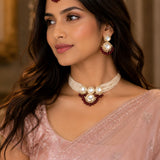 Kundan Pearl Necklace Set