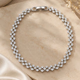 Silver Double-Row Crystal Tennis Bracelet